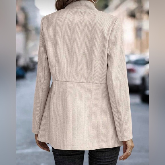Classic Herringbone Blazer Jacket Coat - Picture 9 of 10